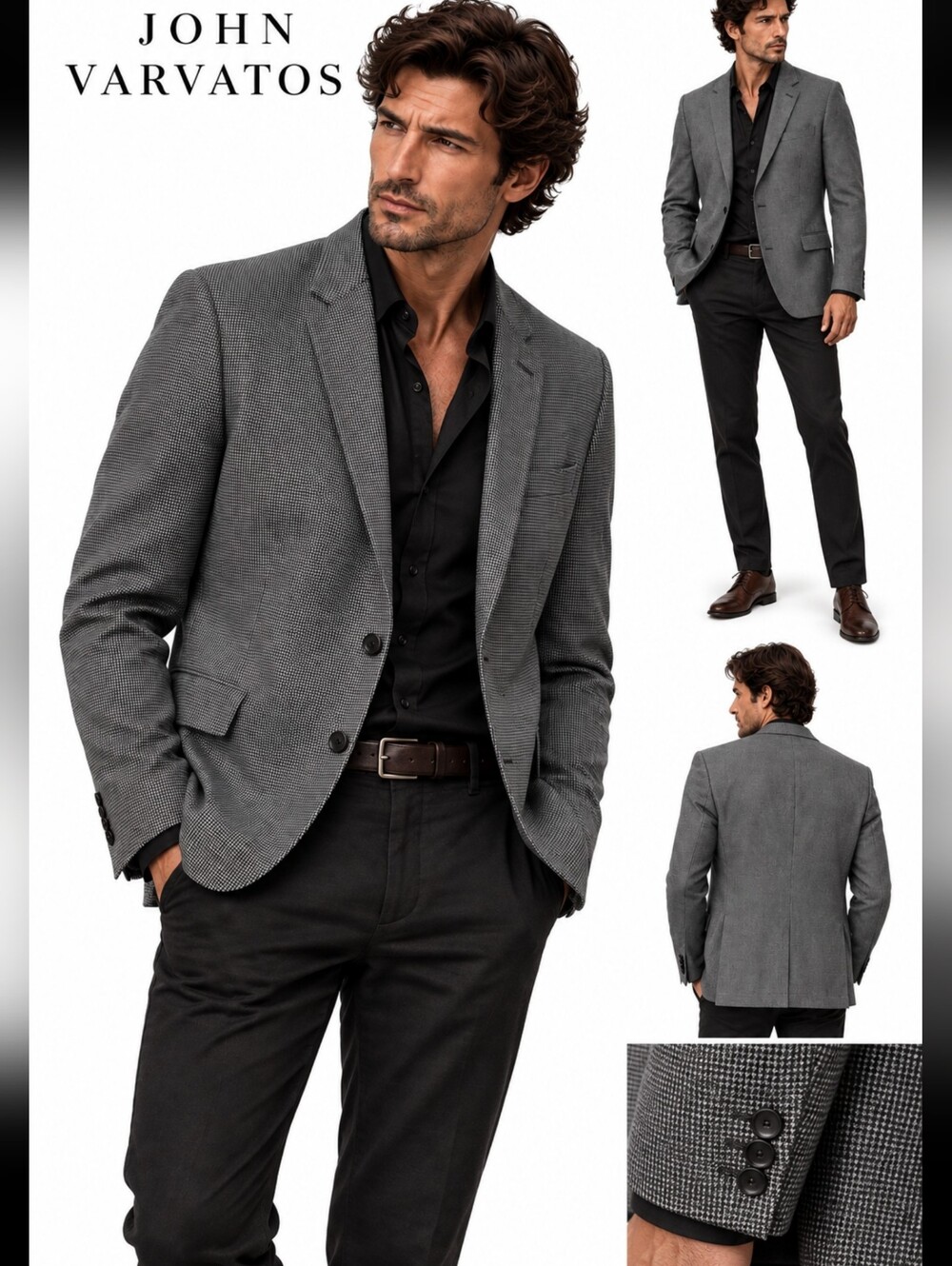 John Varvatos U.S.A Men's 44R Suit Blazer Jacket Wool Blend #WM1